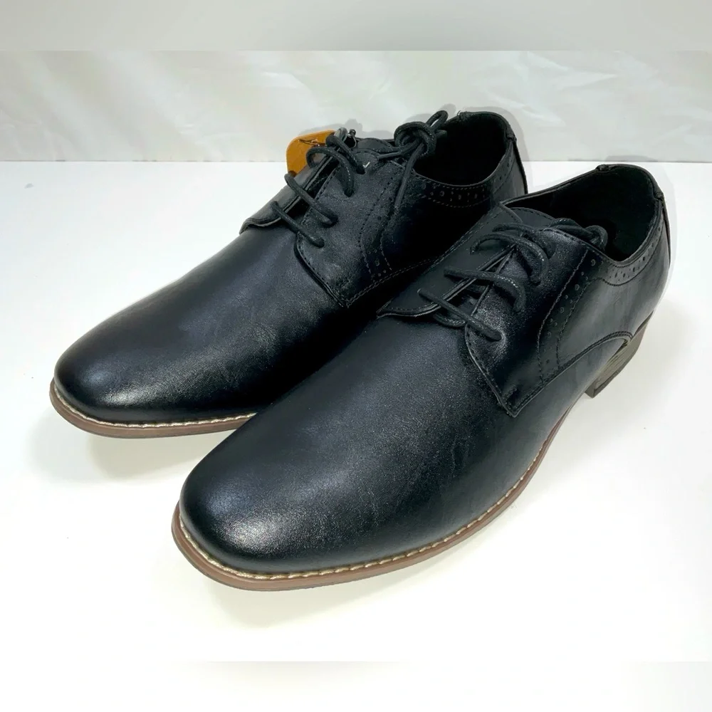 NIB Men’s Jousen Milan A5A093 Black‎ Oxford Plain Toe Dress Shoes Black 9.5